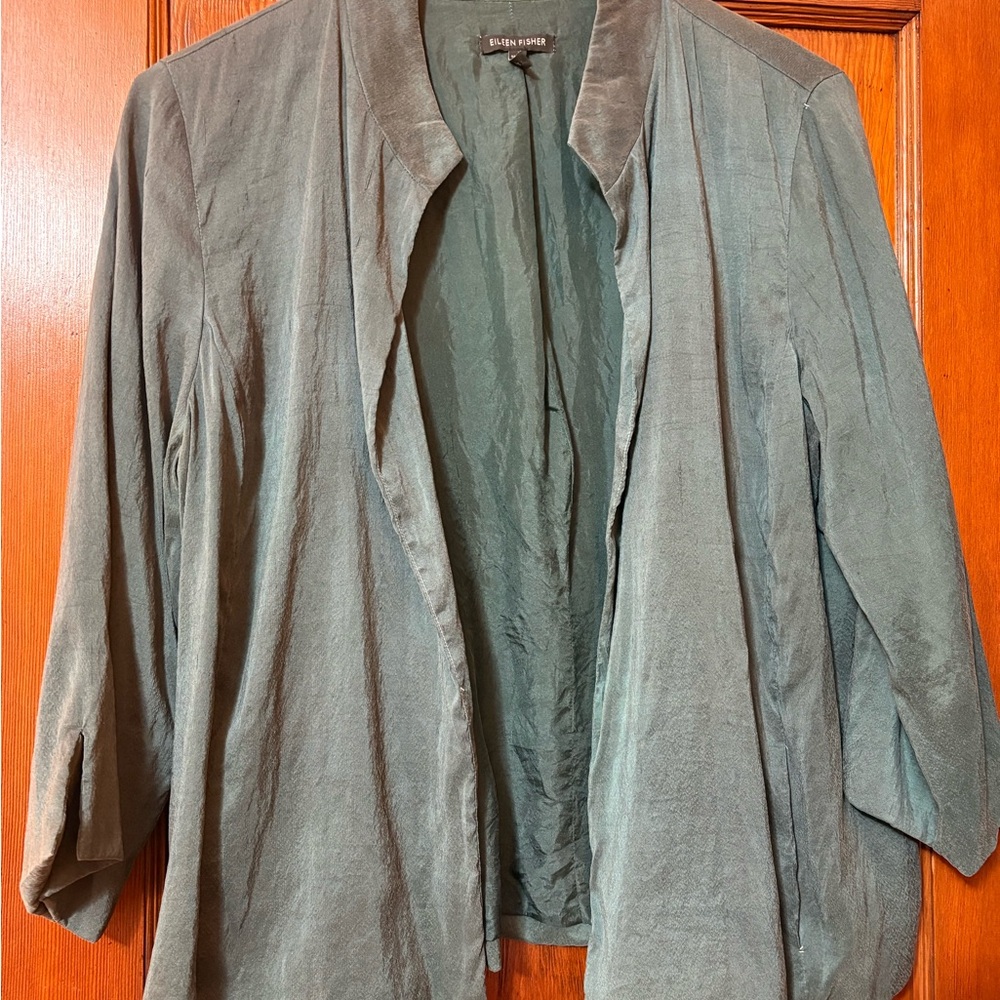 Eileen Fisher Silk Jacket, Sz L classy spring update